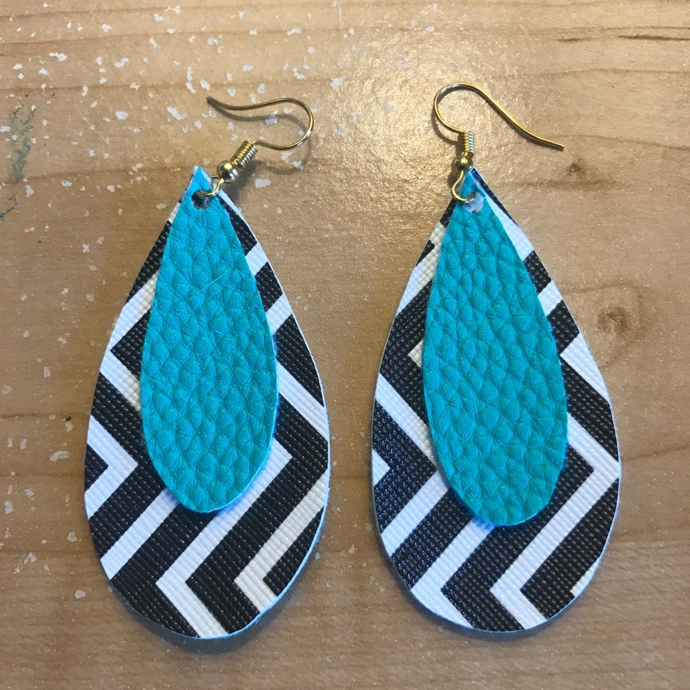 Faux leather earrings